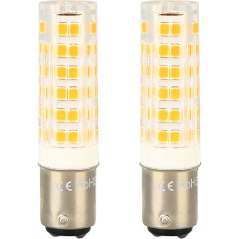 2 ampoules LED BA15D dimmables 6W à double contact, culot à baïonnette CC, 540 lm, 76 LED, lumière chaude, équivalent à 60W halogènes, 100-130V-AquaForge (1/5)