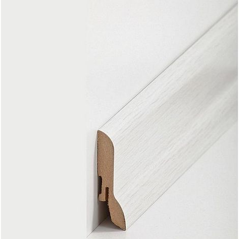Fußleisten / Sockelleisten 'München' (MDF foliert / 722.667) - Weißeiche (1/2)
