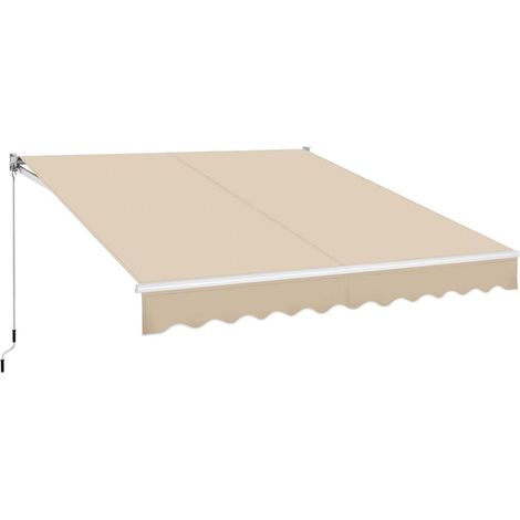 Store Banne de Balcon Auvent Rétractable avec Tissu Résistant aux UV et à l'eau pour Restaurant Fenêtre Porte 300 x 250 cm Beige