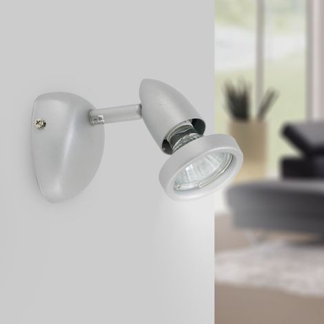 Applique murale Plafonnier gris satiné 1 lumière orientable et inclinable 50W G10 (1/3)