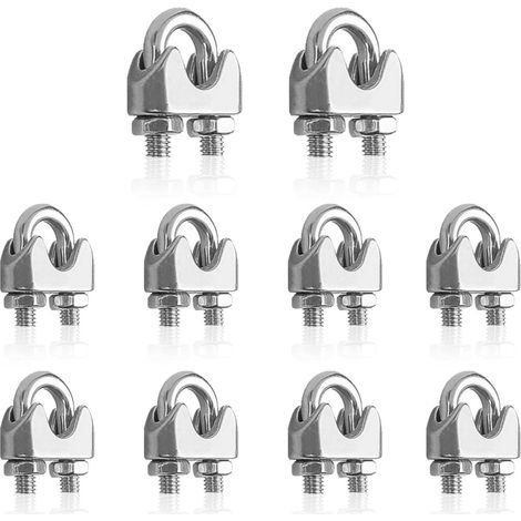 Collier À Câble En Acier Inoxydable - Forme En U - Filetage M3 - Pour Fixation De Câbles - Lot De 10 (1/5)