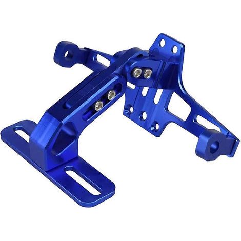 Support universel de plaque d'immatriculation arrière pour moto, fixation en alliage d'aluminium, accessoire de modification moto, bleu (1/5)