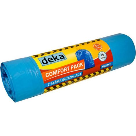 Sacs poubelle - 60 L - Bande de serrage - Bleus - Anti-odeurs - Résistants - 1 pièce