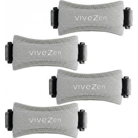 Lot de 4 sangles ajustables, attelles de soutien pour genoux et tendons rotuliens, genouillères, sport et fitness - Gris - Vivezen (1/5)