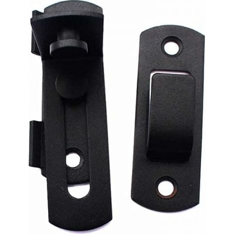 Grandes argollas de bloqueo de puerta en ángulo recto de 90 grados, pernos de bloqueo curvos, pernos de palanca de bloqueo deslizantes para puertas y ventanas - Negro (1/5)