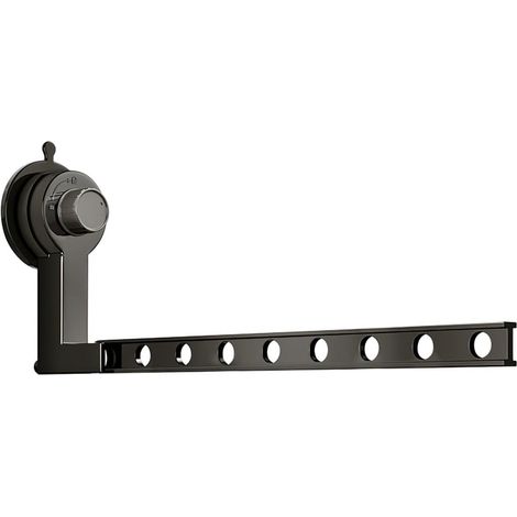 Étendoir Mural Pliable, Séchoir à Linge à 90°, Porte-Vêtements Portable en Alliage d'aluminium avec Ventouse sans Perforation pour Buanderie (1/5)