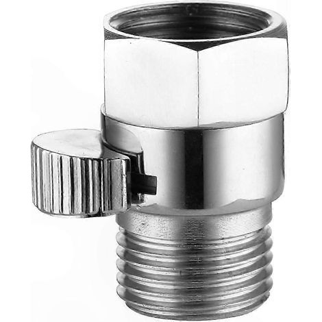 Robinet d'arrêt chromé pour pommeau de douche avec raccord mâle/femelle 1/2 pouce et interrupteur de commande pour salles de bains (1/5)