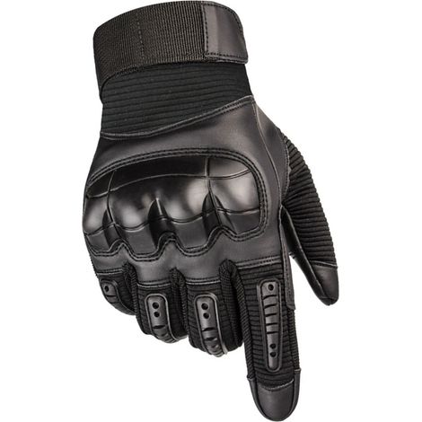 Gants moto coques rigides respirants antidérapants bonne adhérence doigts longs pour industrie lourde et sylviculture noirs taille XL (1/5)