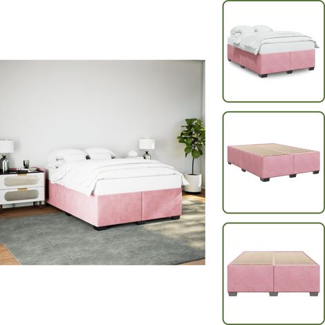 Velluto - vidaXL Giroletto Rosa 160x200 cm in Velluto - Doghe