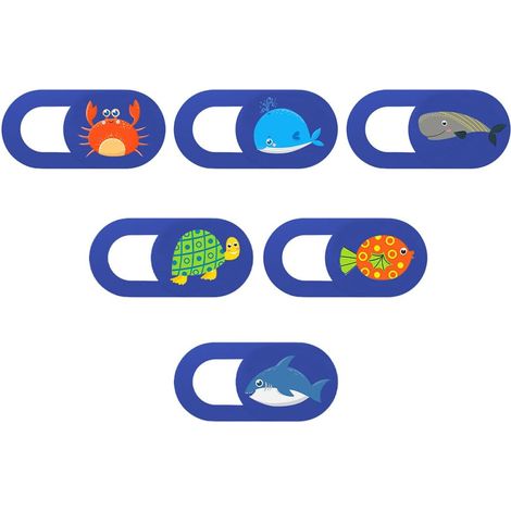 Cache Caméra pour Ordinateur Portable en Abs Léger avec Motif Animal Marin, Protection Vie Privée, Lot de 6 Pièces Adapté aux Tablettes et Ordinateurs (1/5)