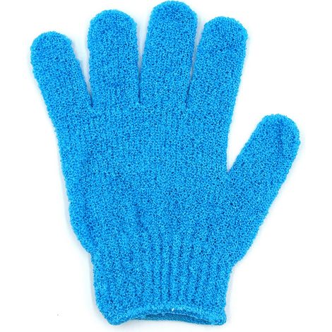 Gant exfoliant en polyester à 5 doigts, gant de lavage corporel pour un nettoyage en profondeur