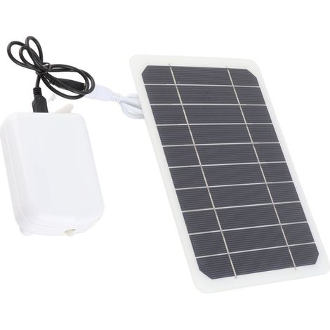 Aérateur solaire pour bassin 2000 mAh rechargeable, silencieux et résistant à l'eau, pour aquariums et hydroponie. (1/5)