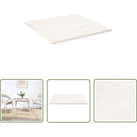Furniture Limited - Dessus de table blanc 90x90x2,5 cm bois de pi (1/5)