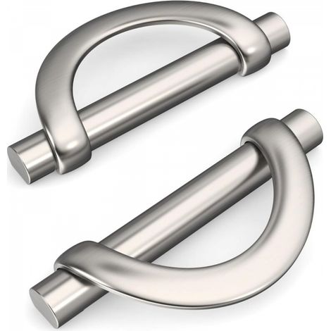 Poignée de meuble de cuisine argentée, 2 pièces, avec vis, en alliage de zinc, idéale pour les bureaux et les tiroirs, espacement des trous : 96 mm (1/5)