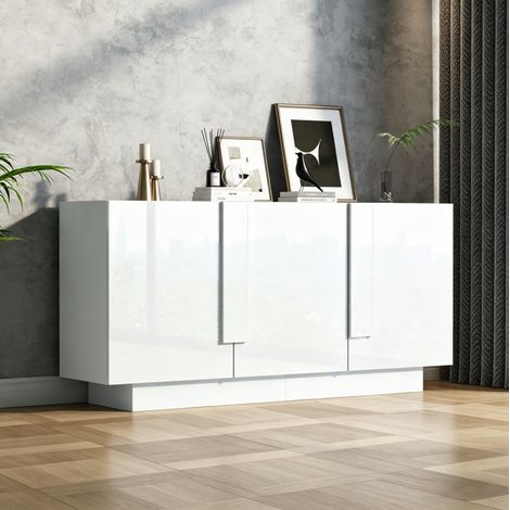 MEUBLIV Aparador 120 x 40 x 76 cm negro y decor madera - 3 cajones y 2 armarios (1/5)