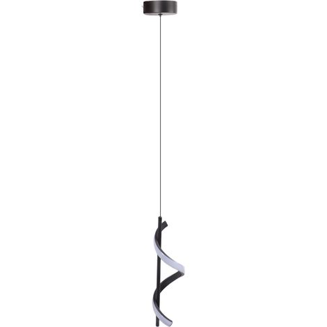 Spiralförmige LED-Pendelleuchte in Schwarz, blendfrei, hell, augenschonend, LED-Pendelleuchte für Wohnzimmer, Café, Familie, 85–265 V, warmes Licht (1/5)