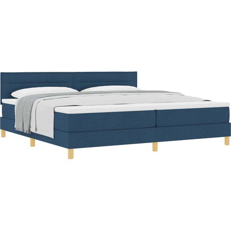 Maison Exclusive - Letto a molle con cuscino con testiera Blu 200 x 200 cm Tessuto (1/5)