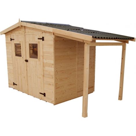 Casetta da Giardino Eden 2416 B in Legno Massello non Trattato + Legnaia - cm 336x160cm - ITALFROM 421 (1/3)
