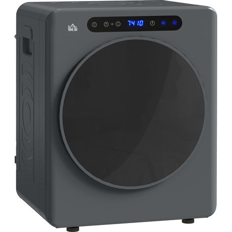 Sèche-linge, 6 programmes, 40-60 °C, capacité 3 kg, compact, commandes tactiles, gris