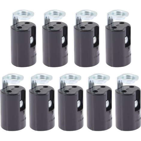 Lot de 18 Douille E14 Support Plafond Fer Noir Pour Lustre Applique Murale (1/5)