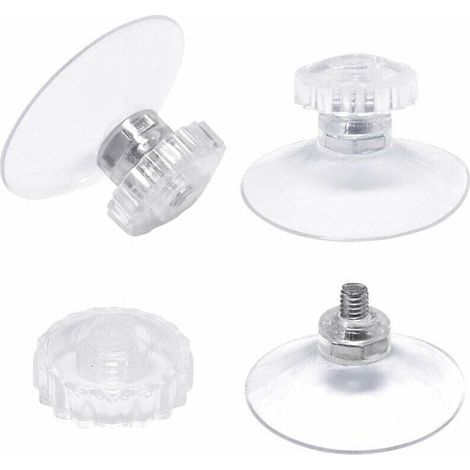 lot de 30 Ventouses avec Filetage et écrous moletés Ø 45 mm, Transparentes, pour Voiture, Camping, vitre, Pare-Soleil, (1/5)