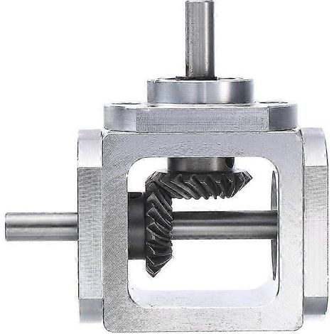 Réducteur à engrenages coniques à angle droit 90°, rapport 1:1, arbre de sortie unique, module 1, engrenage conique 20 dents, châssis en aluminium (1/5)