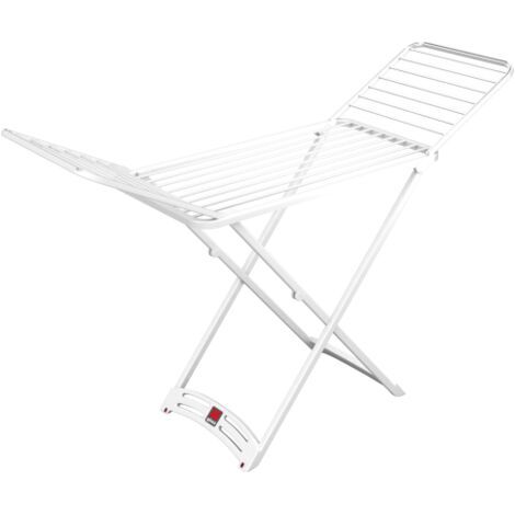 Séchoir à linge Vileda Zaffiro – Résine blanche – Dimensions 182 x 55 x 88 cm – Capacité 20 mètres – Roues pour déplacement facile (1/2)