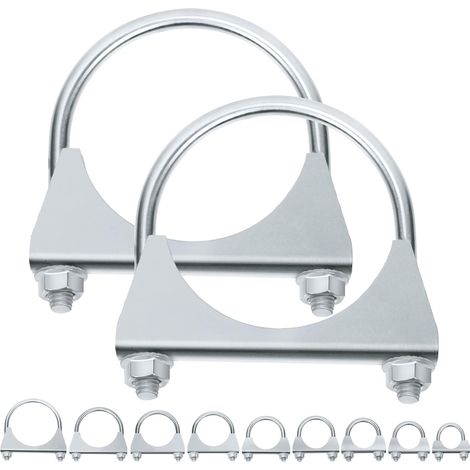 Lot de 2 serre joints en U galvanisés de 3 76 mm serre joints universaux résistants en U idéaux pour les tuyaux de pointe (1/4)