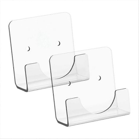 Support de tringle à rideau de douche en acrylique (2 pièces), fixation murale carrée, B (1/5)