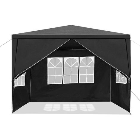 Froadp 3x3m Gazebo da giardino con 4 pareti, impermeabile, tenda per feste, struttura in acciaio, tendone, gazebo da giardino, tenda da sole, protezione solare, tenda da birra per giardino, matrimonio (1/5)