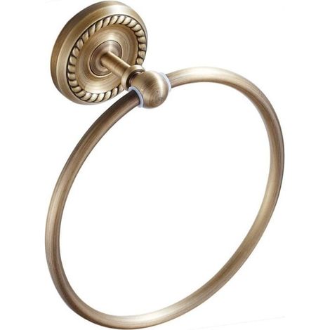 Antique brass wall-mounted towel rack – Self-adhesive design – Capacity up to 3 kg – 180° rotation – For bathroom and kitchen (1/4)