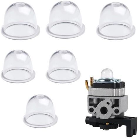 6 pièces pompe d'amorçage squib, piston d'amorçage de carburateur de pompe à carburant pour tondeuse à gazon, souffleur, coupe-herbe, coupe-haie, coupe-bordures, tronçonneuse (1/4)