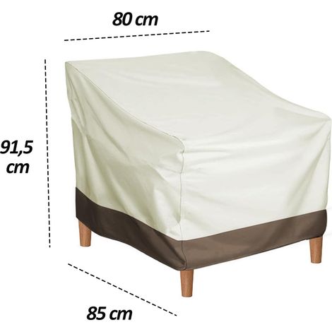 Fundas impermeables para sillas de jardín 210D, juego de 2, resistentes a la intemperie para sillas y muebles de jardín, 80x85x91,5cm (Beige) (1/4)