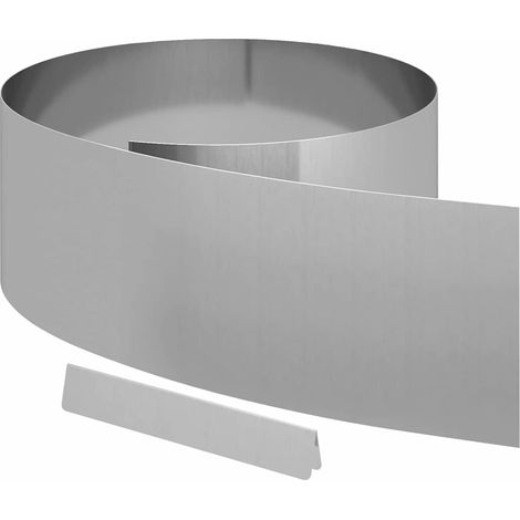 vidaXL Borde de Césped 450 x 25 cm Acero Galvanizado Plateado (1/2)