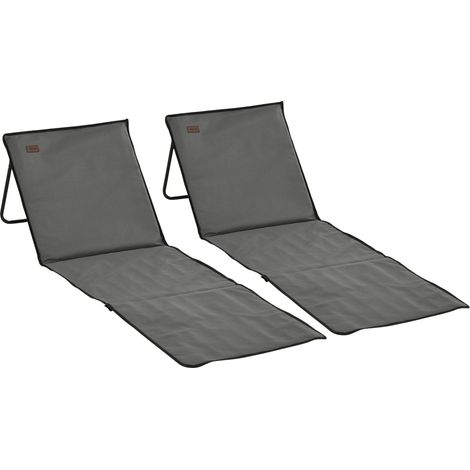 2Er-Set Strandmatte, Faltbare Strandliege, Verstellbare Sonnenliege, Strandmatratze Mit Tragetasche, Magazin Tasche, Stahl, Oxford