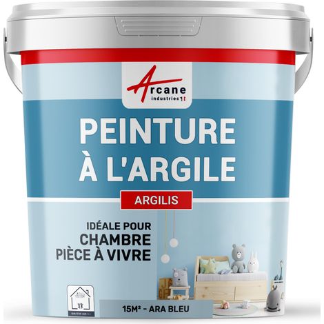 Peinture argile, naturelle, decoration, chambre, enfant, argilis - 15 m² (2.5 kg en 1 couche) Ara Bleu - ARCANE INDUSTRIES (1/3)