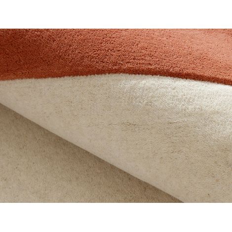 Tapis tufté 100% laine - 200 x 290 cm - Beige, terracotta et bleu foncé - 2200g/m² - MARISA