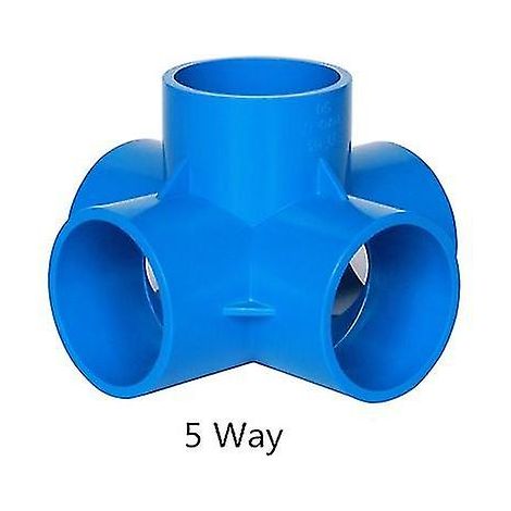 Raccords de tuyau PVC 3, 4, 5 ou 6 voies, répartiteur de tuyau 20-50 mm, adaptateur pour tuyau d'arrosage, raccord pour étagère DIY 40 mm x 40 mm (1/5)