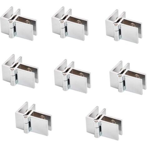 Charnières de porte en verre sectionnelles, clip rectangulaire réglable de 5 mm à 8 mm, clip unique pour armoires et armoires, charnières de porte en verre, porte en verre à 90 degrés sur panneau de v