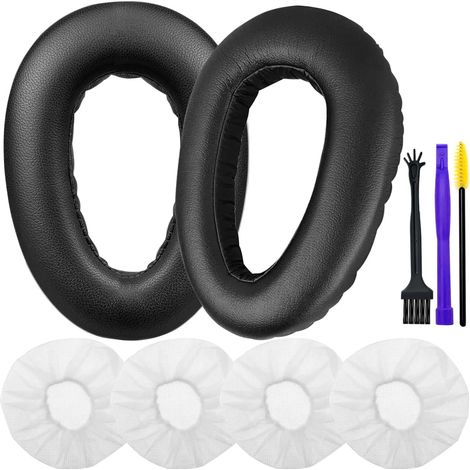 Oreillettes de Remplacement pour Sennheiser PXC 550, PXC 550-II, MB 660 UC, MB 660 MC Casque Professionnel Coussinets d'oreille Coussins avec Mousse à mémoire d'isolation phonique (Noir) (1/5)