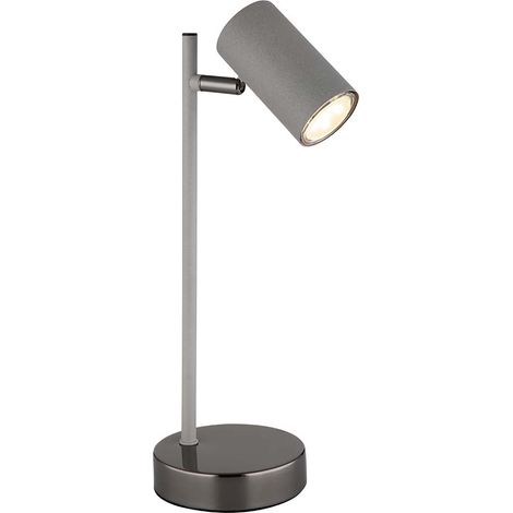 Tischlampe Nachttischlampe Leselampe beweglich Schlafzimmerlampe grau H 35 cm