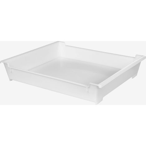 Bac renforcé rectangulaire empilable emboîtable 9,6 L - blanc - Gilac (1/3)