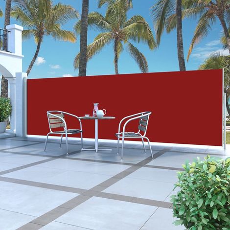 Auvent latéral rétractable de Jardin,Marquise,Store Banne,Anti-UV 160 x 500 cm Rouge -FR13796 (1/5)