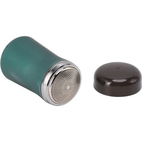 Mini tondeuse à barbe électrique portable et lavable, idéale comme cadeau de Noël ou du Nouvel An (verte). (1/5)