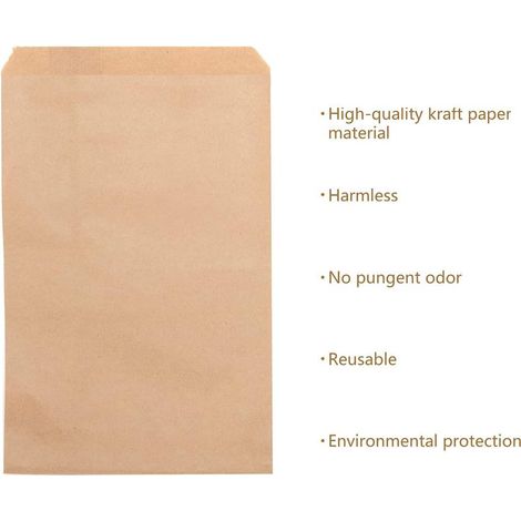 Lot de 100, Petits Sachets Plats Marron, Mini Sacs en Papier Kraft pour Cadeaux d'Invités, Bijoux, Bonbons, Cartes de Noël, Pièces de Monnaie, sac durable et pratique, pensé pour durer