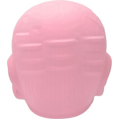 Bonnet de bain en silicone haute élasticité pour enfants, protection 3D pour les oreilles, convient aux cheveux courts et longs, rose (1/5)