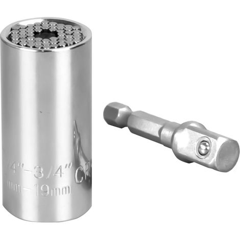 Mandrin adaptateur pour perceuse, tige d'extension 7-19mm, kit accessoires pour perceuse 3/8 pouces, ensemble outil multifonction. (1/5)
