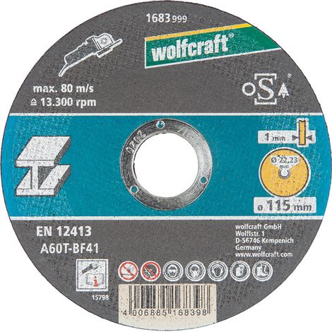 Disco corte para metal ø115 x 1,0 x 22,23 mm (1/2)