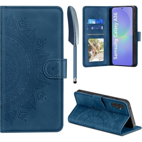 Handyhülle für Samsung Galaxy A36 5G, Klapphülle mit Kartenfach, Standfunktion, Dunkelblau (1/5)
