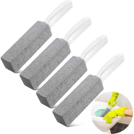 Brosse De Nettoyage Toilettes - Pierre Ponce Et Plastique - Pour Calcaire Anneaux Eau Dure Sur Céramique - 4 Pièces (1/4)